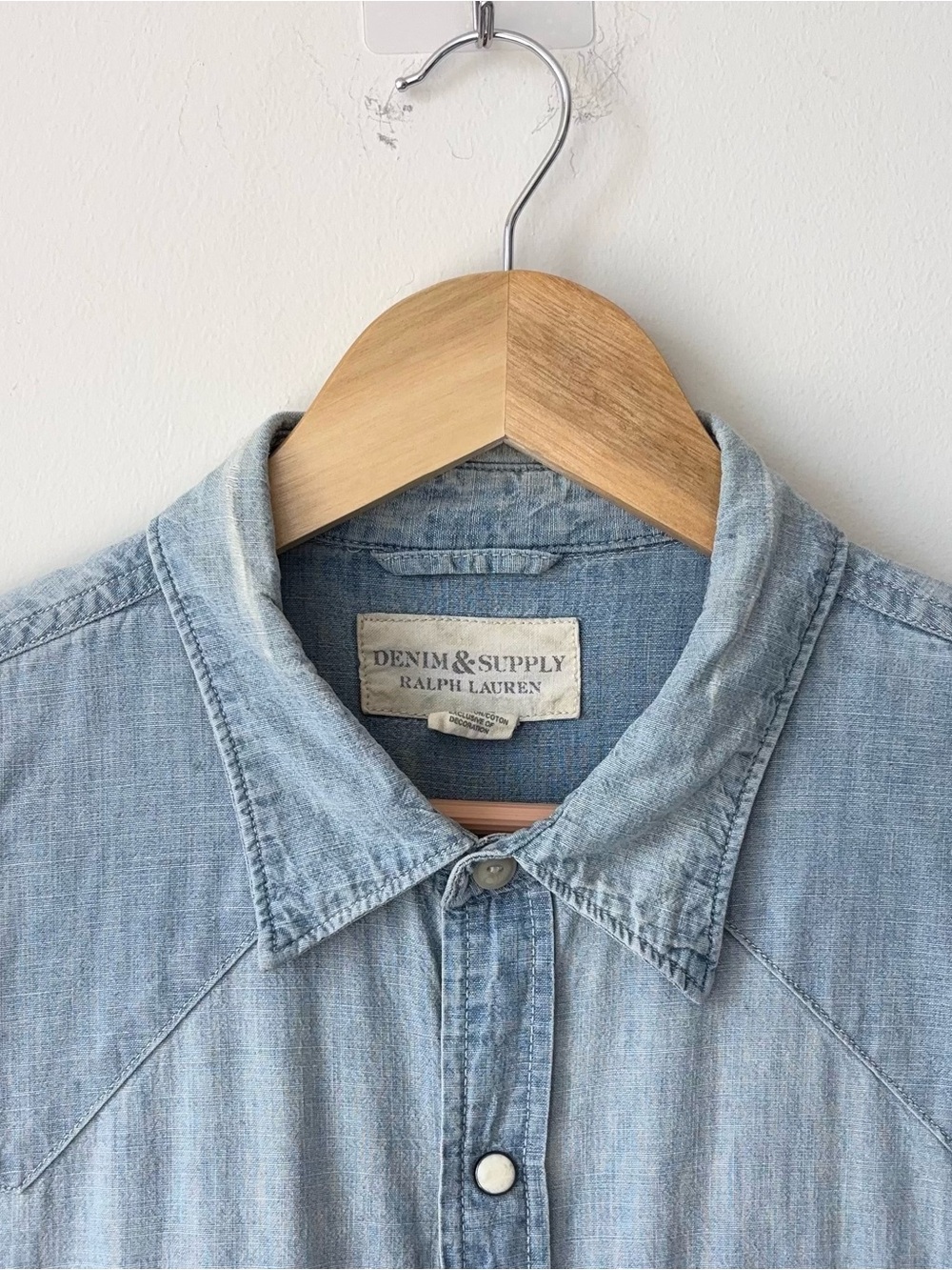 Ralph Lauren Denim & Supply Embroidered Western Chambray Shirt Men’s XL Denim - Picture 4 of 11